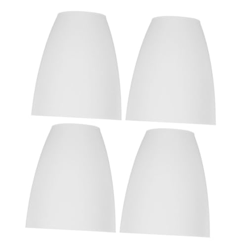 Garneck 4個白色平口プラスチックランプシェード ランプホルダー対応 中孔 家居装飾用 簡単取付 リビング寝室書斎向け照明カバー