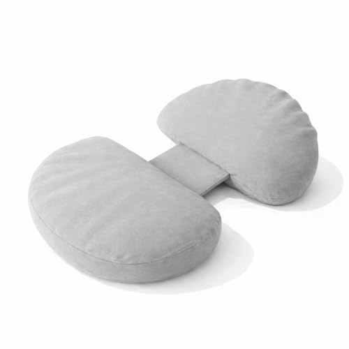 Image of H-Shaped Pregnancy Pillow for Women | Adjustable Butterfly Dual Wedge for Back, Belly & Hip Pain Relief | Ultra Soft Velvet Maternity Body Support Pillow | Washable, Travel Friendly | Grey