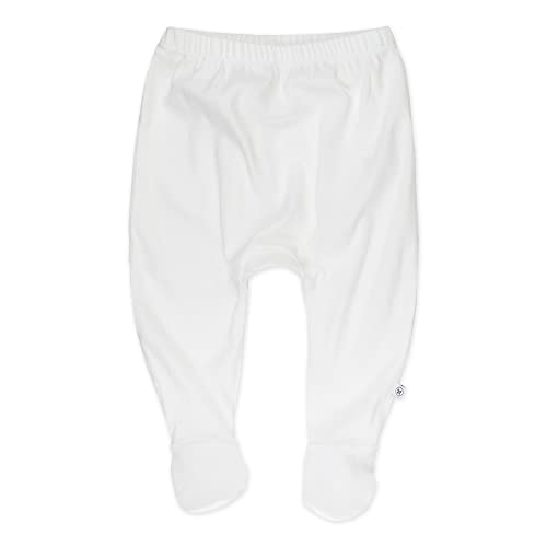 Image of HonestBaby Baby 3-Pack Footed Pants Roomy Fit Pull on Bottoms 100% Organic Cotton for Infant Baby Boys, Girls, Unisex