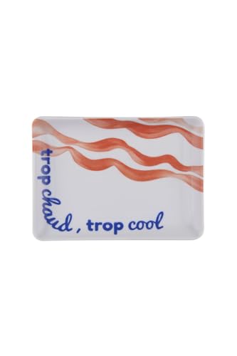 Elegante juego de vajilla de 12 piezas, 100% porcelana, apto para microondas y lavavajillas, diseño azul y rojo
