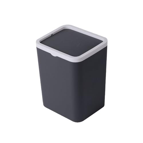 Papelera con tapa a presión mini para eliminar desorden en escritorios pack de 2 cubos grises pequeños