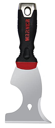Warner Manufacturing 90173A ProGrip 8-in-1 Stiff Glazier Knife with Hammer Cap, Black Paint Tool