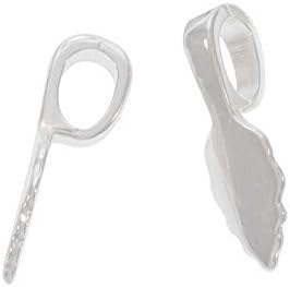 Aanraku Bails - 20 Large Silver Plated. Single Oak Leaf Design. Glue on. Great for Making Dichroic, Glass & Wooden Tile Jewelry Pendants.