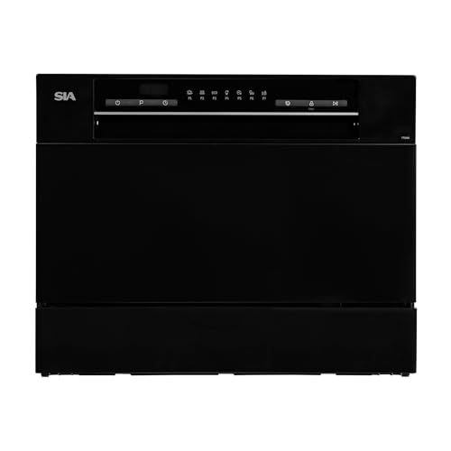 SIA TTD6K Black Tabletop Mini Dishwasher, 6...
