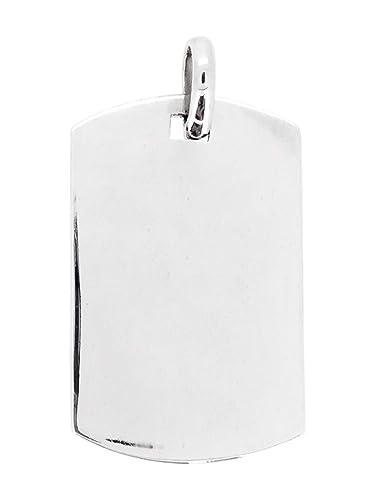 Classic Men's 925 Silver ID Tag Pendant, Dog Tag Army Pendant for Men