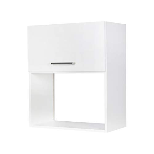 Wandschrank/Mikrowellenschrank nobilia elements WM60-02, 332 Alpinweiss u. Klarglas, 60 cm Cover