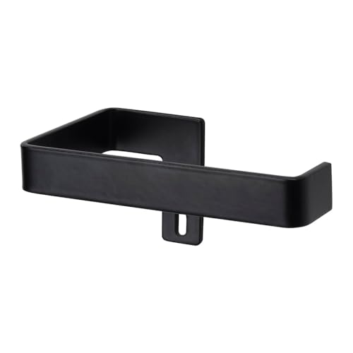 Nicoman Toilet Roll Holder Wall Mounted Matte Black Toilet Paper Holder Rustproof Metal Bathroom Tissue Holder Industrial Modern Design Easy Installation