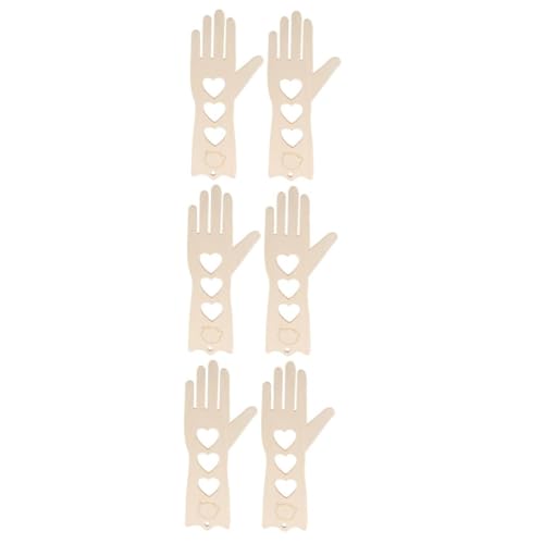 Tofficu 3 Pares modelo de tejido de guantes calcetín modelo guantes de apoyo manivelas accesorios peine guantes de tejer camilla de madera para guantes de forma de guante Beige