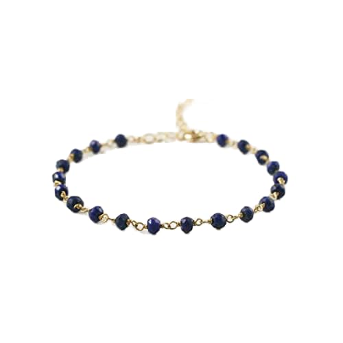 Bracelet lapis-lazuli 3.5mm empilable pour sublimer vos tenues bohèmes chic au quotidien