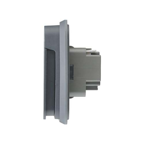 DEBFLEX - Cyklone - Pełne wodoodporne gniazdko zewnętrzne - Gniazdko ścienne IP55 - wewnątrz/na zewnątrz - Instalacja wpuszczana - Antracyt - 75 x 75 x 65 mm