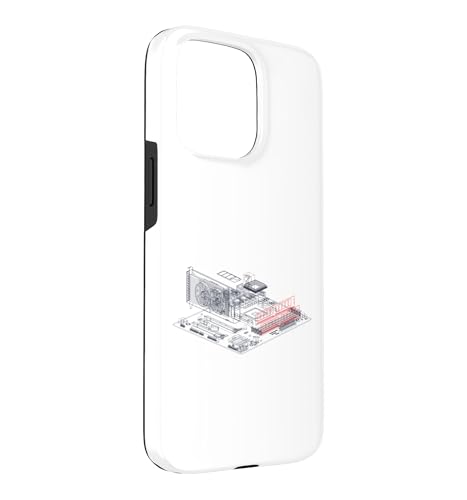 Image of RAM Card Wireframe Computer Motherboard IT Tech Geek Nerd Case for iPhone 15 Pro Max
