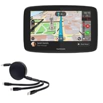 BoxWave Cabo compatível com Tomtom Go 620 - AllCharge PD miniSync (100W), cabo USB portátil retrátil de alta velocidade – Preto