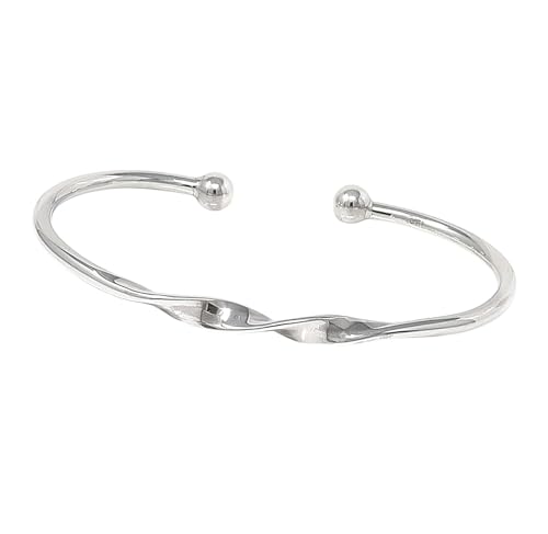 Bracelet torque en argent 925 jonc torsadé classique style bohème chic