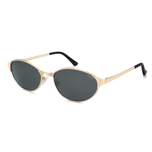 Image of SOJOS Retro Oval Polarized Sunglasses for Women Men, Trendy Chic Cat Eye 90s Y2K Sunnies SJ1266