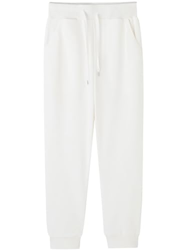 Enfants Chris Boys Active Pants 95% Cotton 5% Spandex Joggers Drawstring Sweatpants with Pockets White Size 14