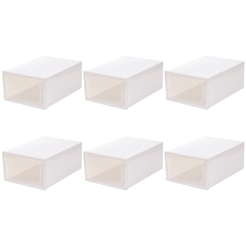 Boîte à chaussures tiroir blanc perle grand format au design épuré