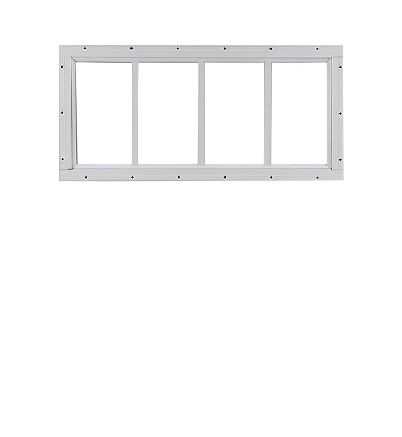 Shed Windows and More 12" x 23" Transom Window White Aluminum Flush Mount Tempere Glass Window