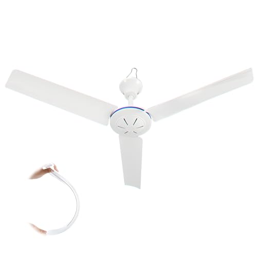Ventilador de Techo con 3 Aspas, Ventilador de techo móvil, Control Remoto, Bajo consumo, Temporizador, Adecuado para espacios pequeños(90cm/35.5in)