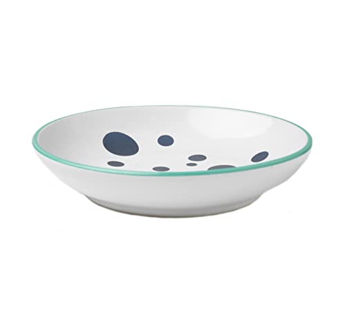 Petrageous 13056 Bubble Fish Dishwasher Safe Stoneware Cat Or Dog Saucer 5-Inch Diameter 1-Inch Tall 2.5-Ounce Capacity For Small Dogs And Cats, Blue And White #TOP1