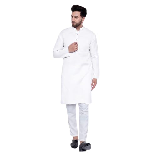 huzur Men's Cotton Blend Knee Length Mandrin Collor Full Sleeve Ethnic wear Solid attractve color with come 5 size range (S,M,L,XL,XXL) Traditional Kurta Pyjama Set-picture-35