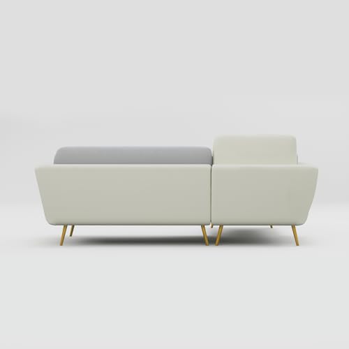 Image of Nuvola Air Premium Latex Fabric Sofa | 3, 4 & 5 Seater Options | Single & Dual-Tone Variants | Ultra-Soft Deep Seating Comfort | Modern Living Room Sofa | 3-Year Warranty (Grey & White, 4)