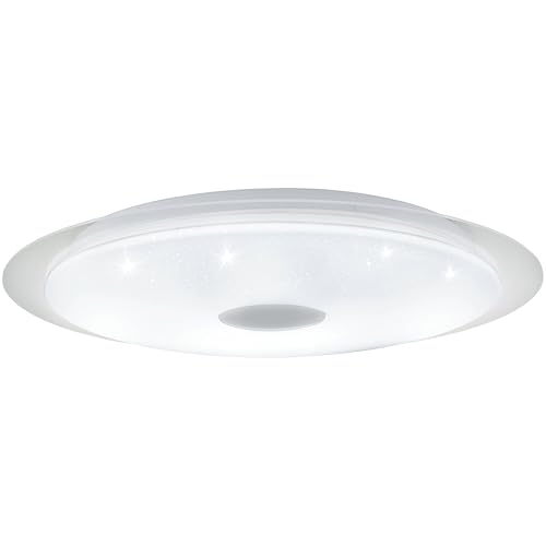 Plafonnier LED effet cristal argenté et transparent pour salon