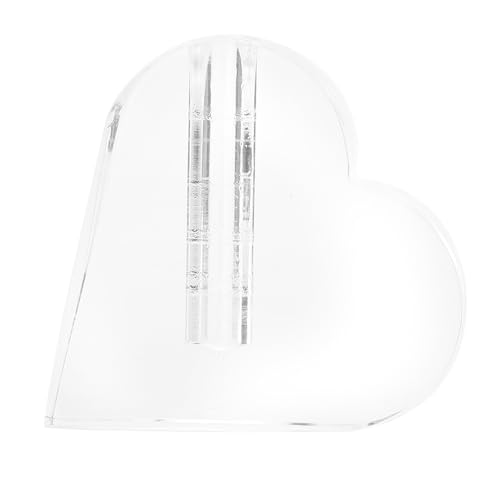 Soporte acrílico con forma de rosa, base transparente en forma de corazón, estructura estable, resistente a la intemperie, para la decoración de la habitación del hogar con estante rosa