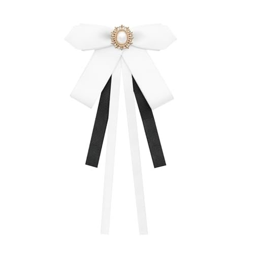 Image of LJBFNN Womens Bow Tie, Clip on Bow Ties Pre Tied Bowtie for Women Girls Ribbon Rhinestone Bow Tie for Shirt Uniform Wedding