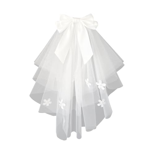 Velo de novia con lazo y tocado de boda para eventos formales