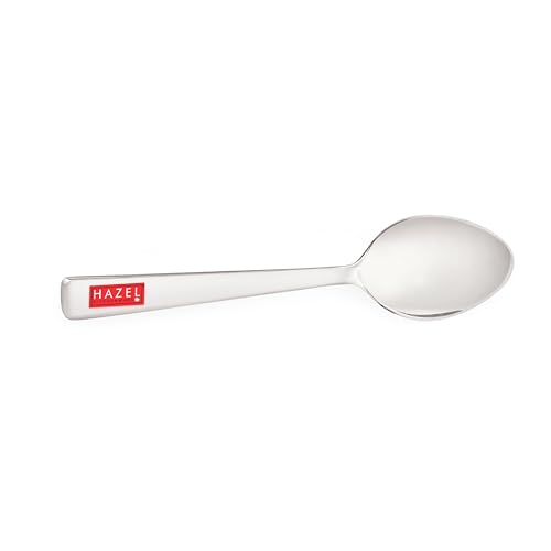 Image of HAZEL Stainless Steel Small Spoons Set of 2 | Mini Spoon for Kids, Masala Jar, Spice Containers | 13.5 cm Baby Serving Spoon for Kitchen