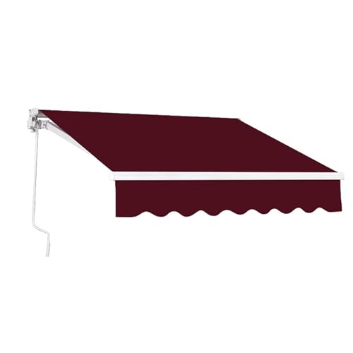 Store rétractable Manuel ，Auvents de Porte et de fenêtre,Auvents de terrasse avec manivelle Manuelle, Tissu résistant à l'eau,pour Cour, Balcon, Restaurant, belvédère(Red,2m*1.5m)