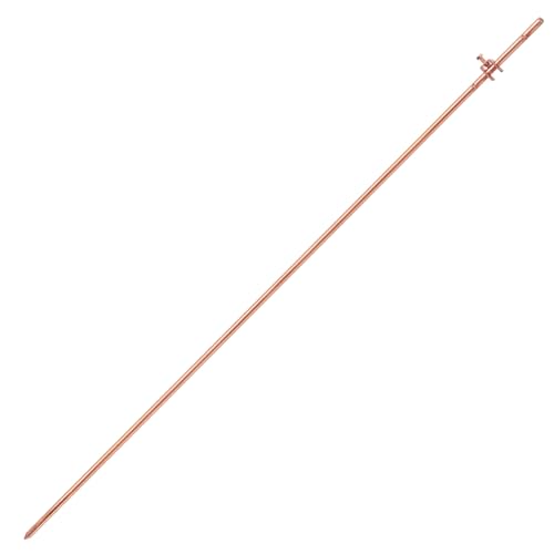 GOUNENGNAIL- 4' Grounding Rod - 3/8' Copper Ground Rod with Wire Clamp | Great for Electric Fences...
