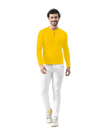 Image of Blisstone Men's Long Sleeve Henley T-Shirt with Button Placket | Soft & Comfortable Casual Wear