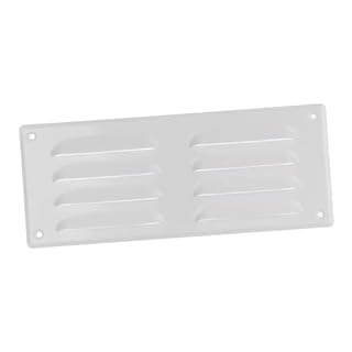 260x105mm / 10x4" inch White Metal Air Vent Grille Cover with Insect Mesh - Ventilation Cover