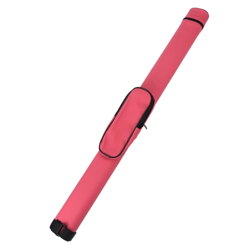 ビリヤードプールキューキャリーケースバッグ 1/2ビリヤード収納用 PU 軽量で丈夫なスヌーカーキュー収納ポーチ, 赤