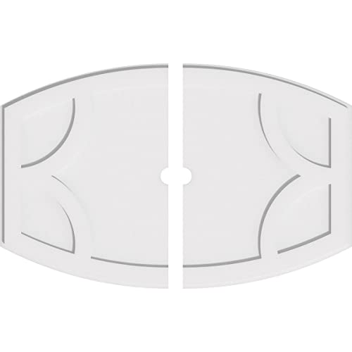 Image of Ekena Millwork CMP40X26KY2-02000 Kailey Architectural Grade PVC Contemporary, Two Piece Urethane Ceiling Medallions 40 inchW x 26 5 /8 inchH x 2 inchID x 21 1 /2 inchC x 1 inchP
