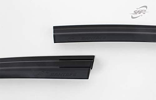 Safe Smoke Window Visor Sun Rain Vent Guard 4 Pcs Set Compatible with Hyundai Santa Fe 2019~ Out Channel Visor