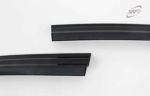 Safe Smoke Window Visor Sun Rain Vent Guard 4 Pcs Set Compatible With Hyundai Santa Fe 2019~ Out Channel Visor #TOP4