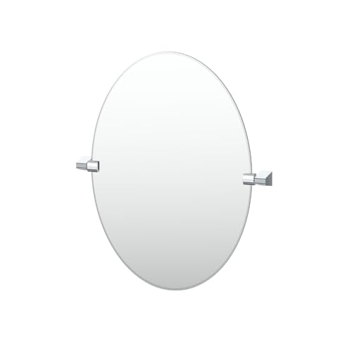 Gatco 5659 A-Line Frameless Oval Mirror, 26.5 Inch, Chrome