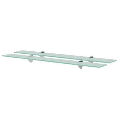 Vopese Estantes flotantes 2 Unidades Vidrio 8 mm 80x20 cm,Estanteria Ducha Cristal Baldas Flotantes Pared Repisas Estantes de Almacenamiento para Salon, Dormitorio, Baño Transparente