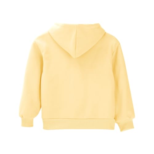 Kids Girls Thick Hooded Sweatshirts Loose Long Sleeve Fleece Lined Solid Athletic Pullovers Fall Soft Warm Tops Pockets3