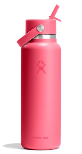 Image of Hydro Flask Water Bottle - Insulated Stainless Steel - Wide Straw Lid, Non Spill, Leakproof in 40 Oz Popstar Pink