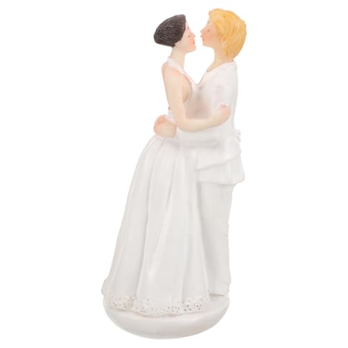DOITOOL Wedding Cake Decoration 5.31 Inch Resin Couple Figurine Cake Pick for Valentine S Day Anniversary Engagement Party