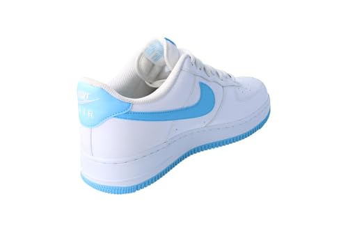 Nike Air Force 1 '07 Men's Shoes (FQ4296-100, White/White/Aquarius Blue) Size 113