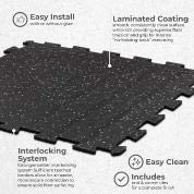 Genaflex Lock Heavy Duty Interlocking Rubber Gym Tiles 8Mm Thick X 20" X 20" Super Durable Laminated Protective Exercise Home Gym Flooring Mats (10 Tiles, Black) #TOP7