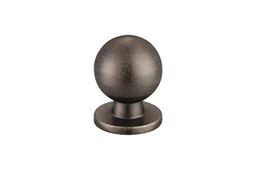 25 Pack 1 Inch (25mm) Diameter Round Solid Vintage Antique Pewter Finish Kitchen Cabinet Knob.