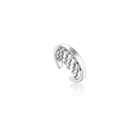 925 Sterling Silver Dangling Drop Tassel Non Pierced Fringe Cuff Earrings for Women, Rhodium Plated Cover