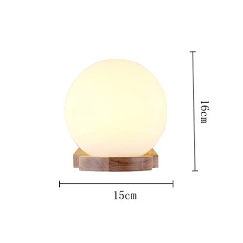 Aplique de pared de globo blanco con soporte de madera y cristal mate E27 5