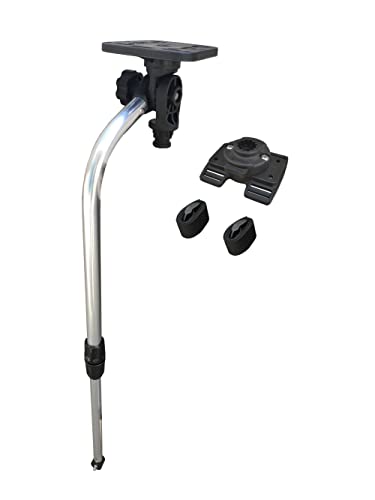 Image of Brocraft Float Tube Mount for Fish Finders, Universal Transducer Bracket, 47 inch Strap, Quick Removal, Adjustable Rotation, Black, BC-MT315TRKP107