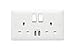Price comparison product image MK (ELECTRIC) MB24345WHI 13A 2G SP Switched Socket with USB Port, White,